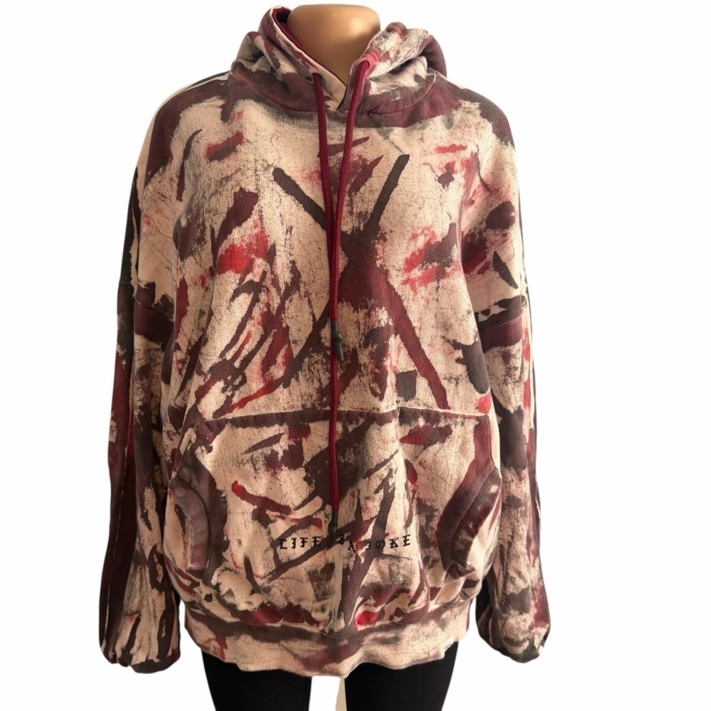 Eleven Paris "Life is a Joke" Red Splattered Paint Hoodie